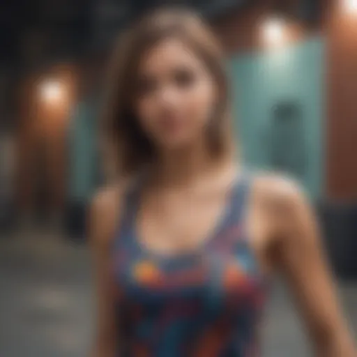 A stylish tank top ideal for skateboarding, showcasing vibrant colors and unique graphics.