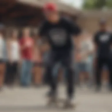 Community Representation: Crooks and Castles in Local Scenes Local skate community members wearing Crooks and Castles at a skate event