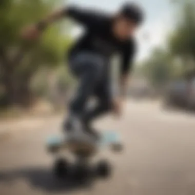 Skateboarding Style: Crooks and Castles in Action A skateboarder showcasing Crooks and Castles gear while performing a trick