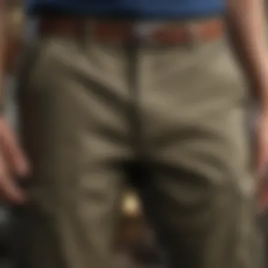 Exploring Fabric Technology and Durability Fabric texture of the Dickies cargo pant highlighting its durability.