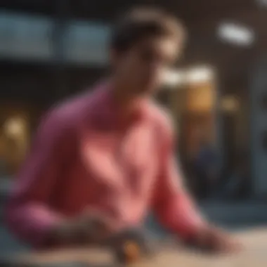 Elegant styling and accessories with a bright button-down shirt