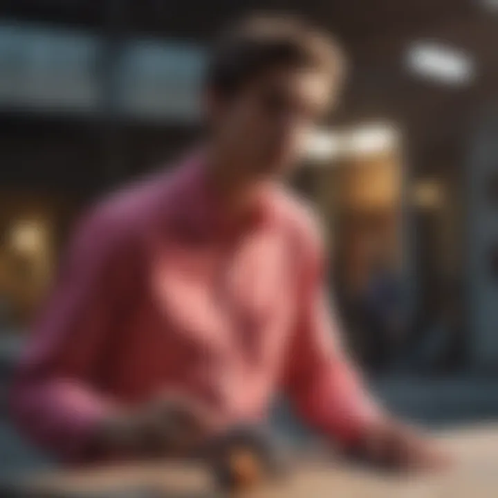 Elegant styling and accessories with a bright button-down shirt