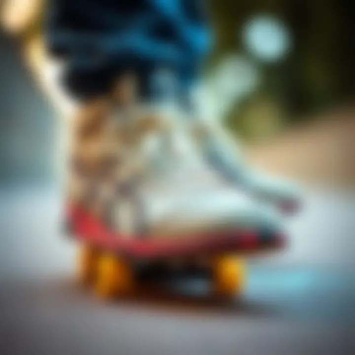 Side view of compatible skate shoes featuring Impala toe caps to illustrate fit and style