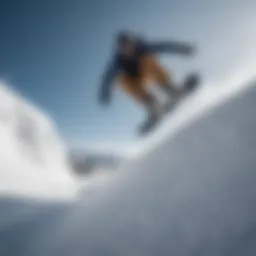 Snowboarder tackling a challenging slope with style