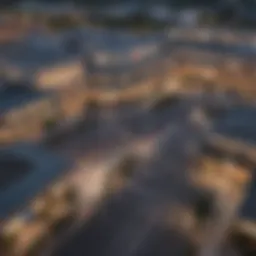 Aerial view of MacArthur Mall showcasing its architectural design