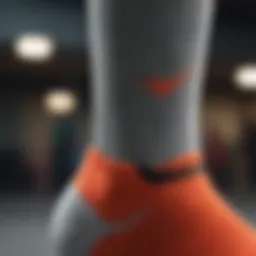 A close-up view of the Nike Everyday Plus Crew Socks showcasing the texture and stitching.