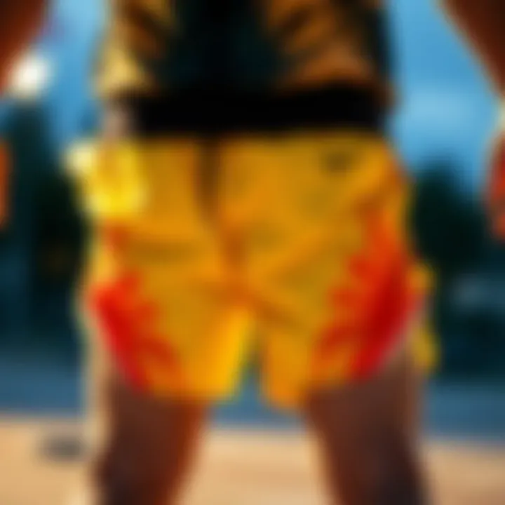 Showcasing vibrant Nike summer shorts designed for skaters