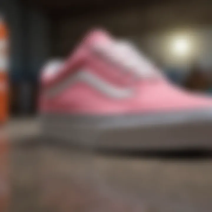 Maintenance tools and products for caring for Pink Platform Vans Old Skool