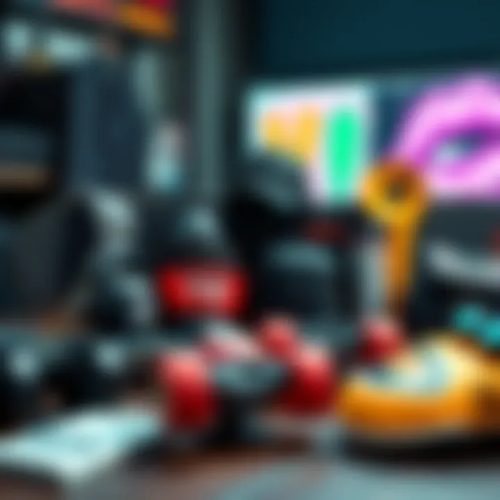 Stylish Arrangement of Skateboarding Accessories Skateboarding accessories displayed in a stylish arrangement