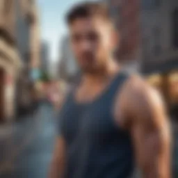 Sleek tank top in urban setting