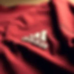 A close-up view of the intricate fabric of the adidas jersey shirt, showcasing its premium quality