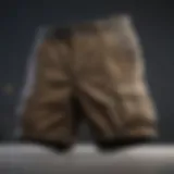 Nylon cargo shorts designed for skateboarding