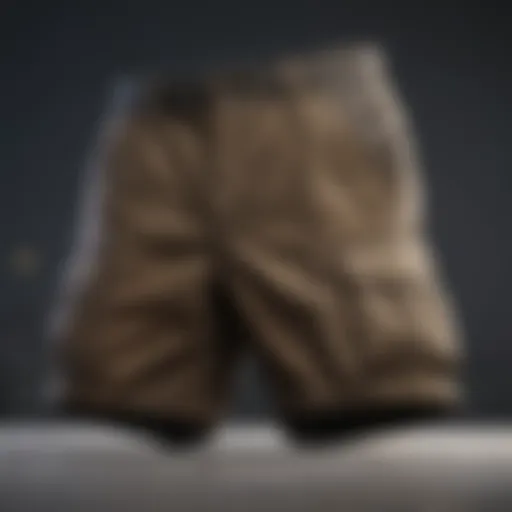 Nylon cargo shorts designed for skateboarding