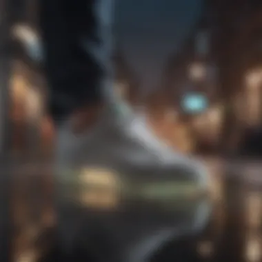 Urban Style with Adidas Clear Sole Footwear Stylish display of Adidas clear sole shoes in an urban setting