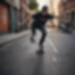 A skater executes a flawless trick on an urban street