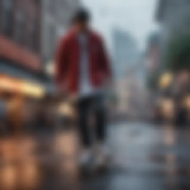 Dynamic urban environment highlighting streetwear culture