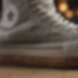 Close-up view of the Converse Chuck Taylor All Star Platform High Top showcasing its textured fabric and distinctive silhouette