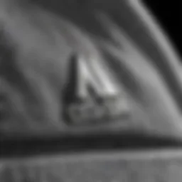 Close-up of the grey Adidas beanie showcasing its texture and stitching