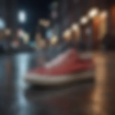 All Star Skate Shoes in Urban Environment A stylish display of All Star skate shoes in an urban setting