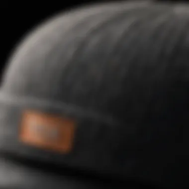 Close-up of RVCA beanie materials highlighting texture and quality