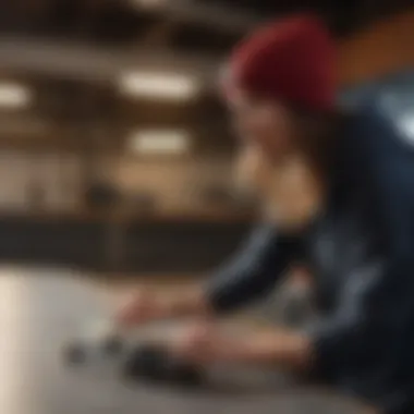 The RVCA Beanie in Action: Style and Utility on the Board Skater wearing RVCA beanie performing a trick