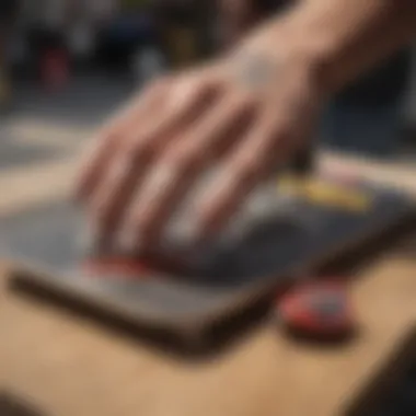 Enthusiasts showcasing their collection of Santa Cruz Screaming Hand decks at a skate event