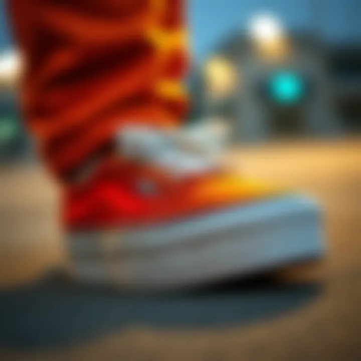 A close-up view of Vans Platform Vans showcasing their unique design features.