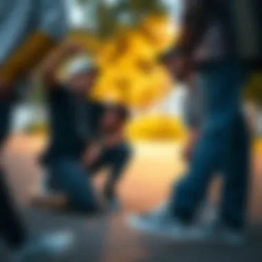 A group of friends sharing laughter and camaraderie while wearing their Vans Platform Vans.