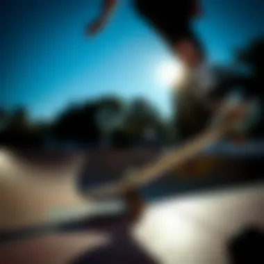 A skateboarder performing tricks while wearing Vans Platform Vans on a skate park ramp.