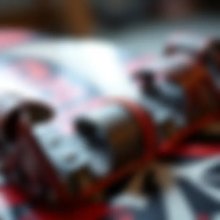 Intricate Design of Bindings Close-up of a thirty-two binding showcasing intricate design and materials