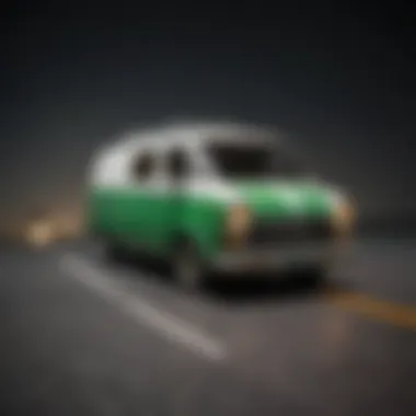 Artistic Arrangement of Vans with Green Stripe A collection of Vans with green stripes arranged artistically