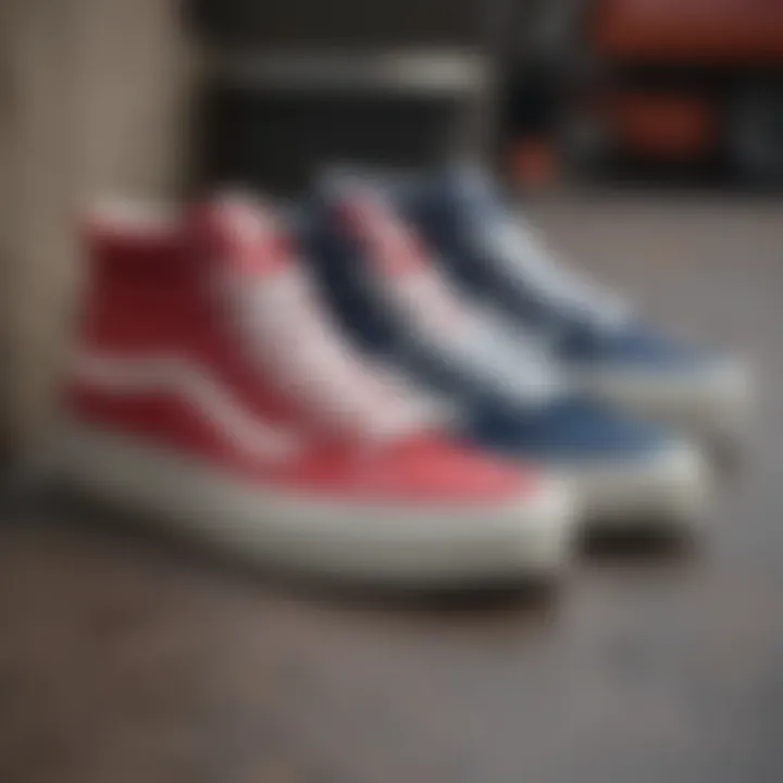 Stylish arrangement of Vans High Tops Pro in various colorways.