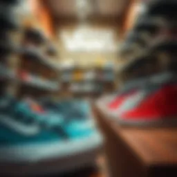 Vibrant display of Vans footwear showcasing unique styles.
