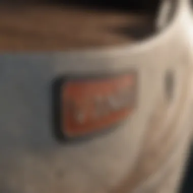Vans Logo on Skate Shoe Sole Iconic Vans logo on the sole of a skate shoe, representing brand legacy in skate culture.