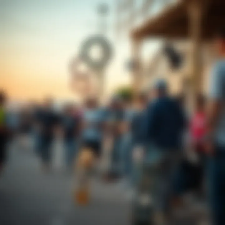 A Gathering of Skateboard Enthusiasts Community gathering of skateboard enthusiasts sharing their passion