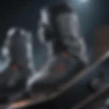 Close-up of high-performance snowboard bindings