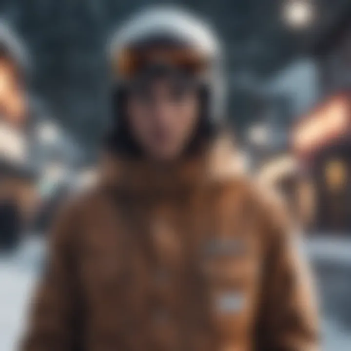 Stylish snowboarder in top-of-the-line outerwear
