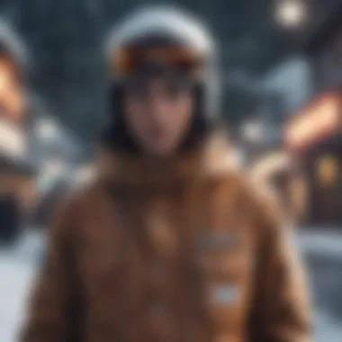 Fashionable Outerwear Stylish snowboarder in top-of-the-line outerwear