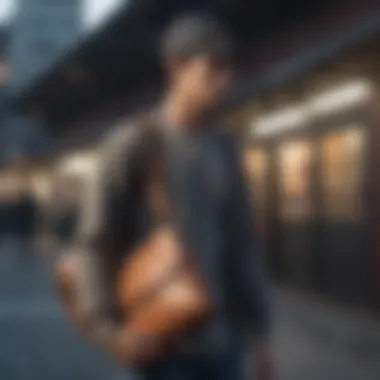 On-the-Go: Embracing Functional Fashion Man wearing a sling bag while commuting
