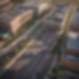 Aerial view showcasing the expansive layout of Gateway Mall in Lincoln, Nebraska