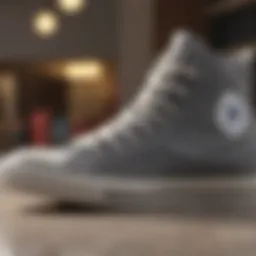Elegant gray Chuck Taylor All-Star sneakers in a minimalist setting