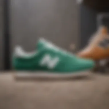 Detailed Design of New Balance 327 Green and White Sneakers Green and White Sneakers Design Detail