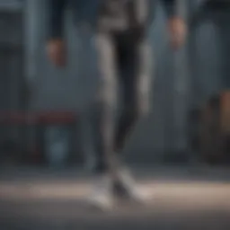 Sophisticated Grey Denim Jeans with Distinct Ripped Details