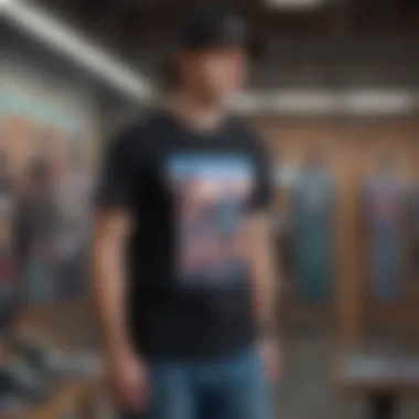 Diverse Styles of Hologram T-Shirts Among Skateboarders A group of skateboarders displaying various hologram t-shirts