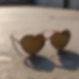 Unique heart-shaped sunglasses on a skateboard deck