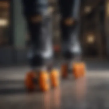 Enhanced Comfort Features of High Top Quad Roller Skates Detailed view of high top quad roller skates laces and ankle support