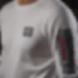 Close-up of HUF long sleeve t-shirt showcasing intricate design details