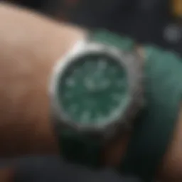 Stylish green shark watch with a unique design