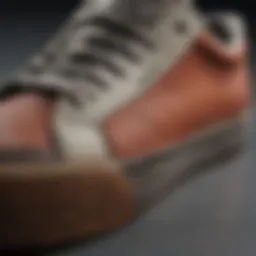 Close-up view of Jamie Foy's skate shoes showcasing unique design elements