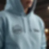 Light blue Vans hoodie with intricate stitching